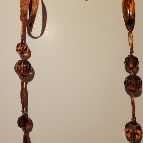 Brown Beaded and Ribbon Necklace - Picture 6 of 6